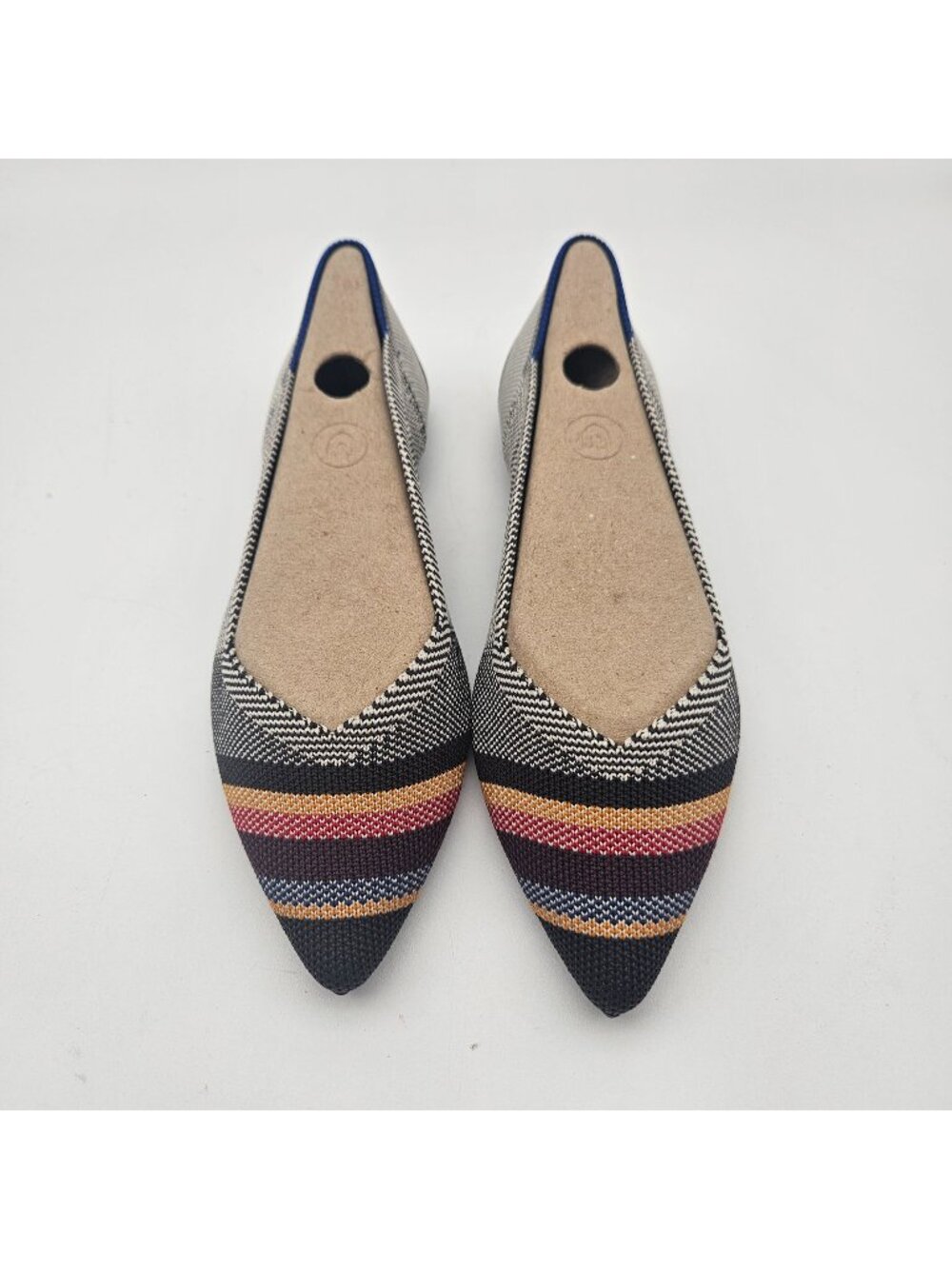 Rothys The Point Inverse Stripe Slip On Flats Womens Sz 5 NEW